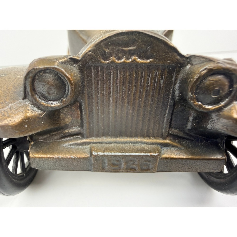 Vintage 1926 Ford Model T Sedan Metal Coin Bank Bronze Tone Collectible Car -BQ - Picture 3 of 9